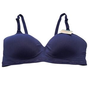 NWT Warner’s Cloud 9 Bra Sz 38C Black Super Soft Lightly Lined Comfort